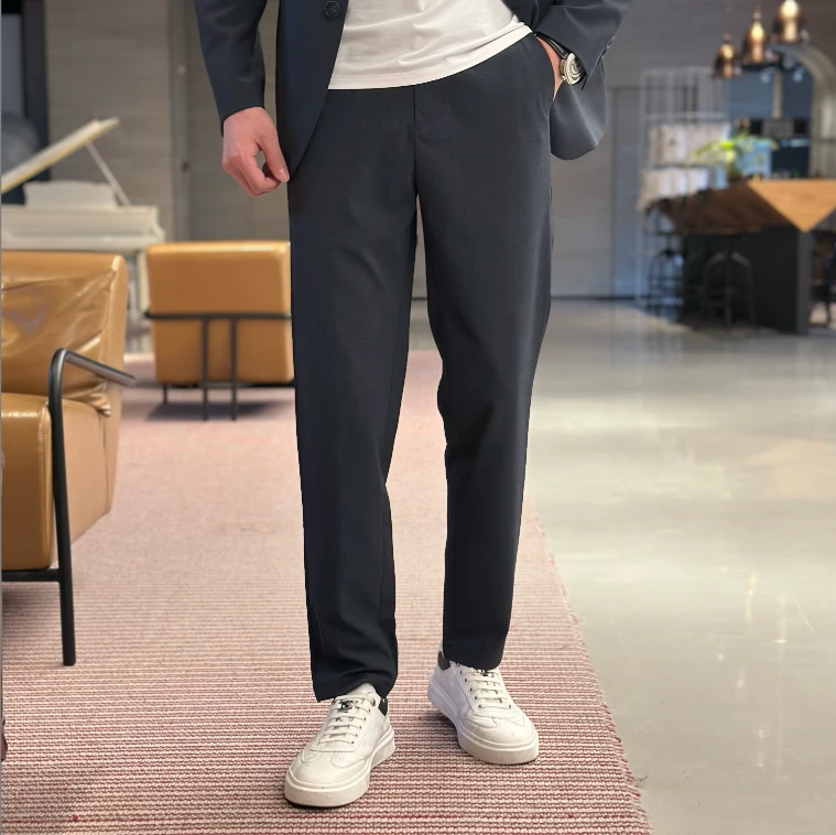 男士春秋新款免熨烫简约商务休闲百搭纯色西裤（0004）