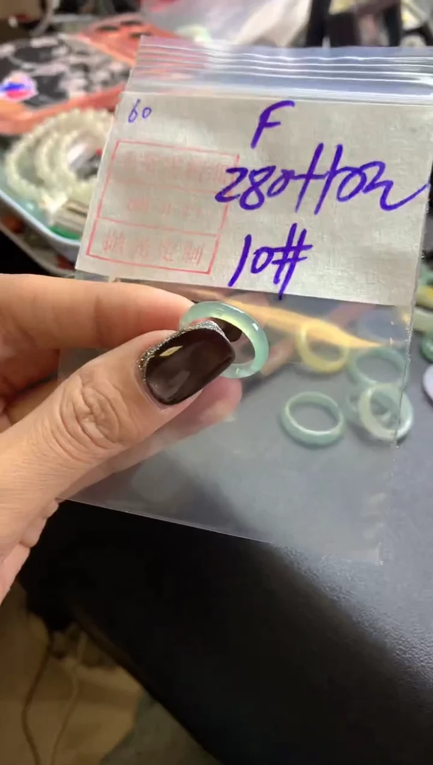 未镶嵌定制翡翠F*60戒圈10*290元毛货需精抛光发