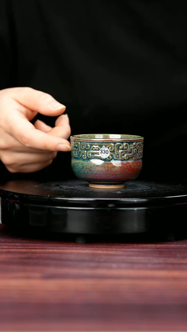 杯子330#于大鹏一级品原矿钧瓷夔纹杯