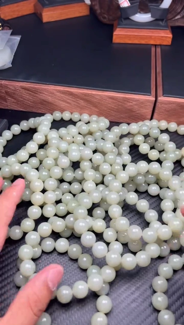 手串未镶嵌和田玉若羌微色差卡12m多样性发货拍一发一