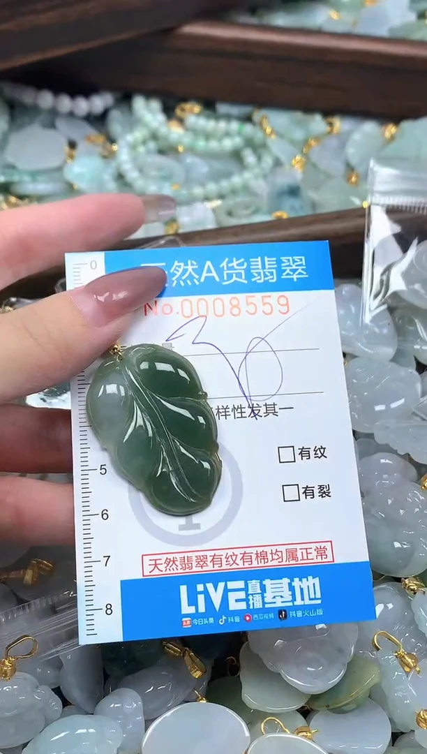 颈饰未镶嵌翡翠净货挂件-8559