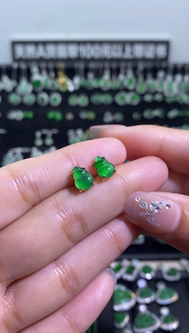 【闪购商品】翡翠耳饰银S925镶嵌多样性