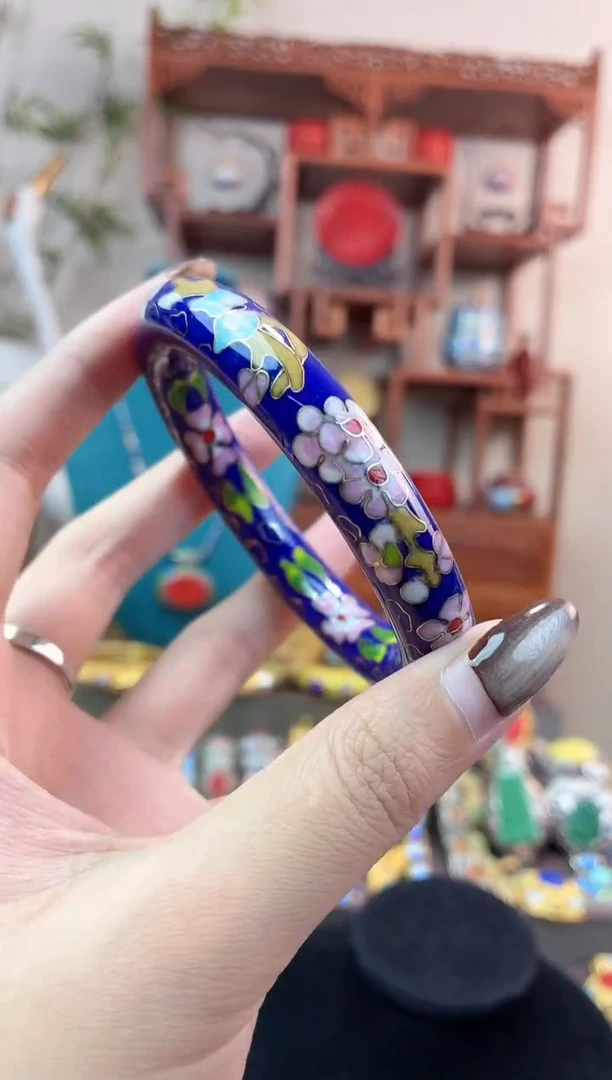 非遗手工景泰蓝镯子宝蓝