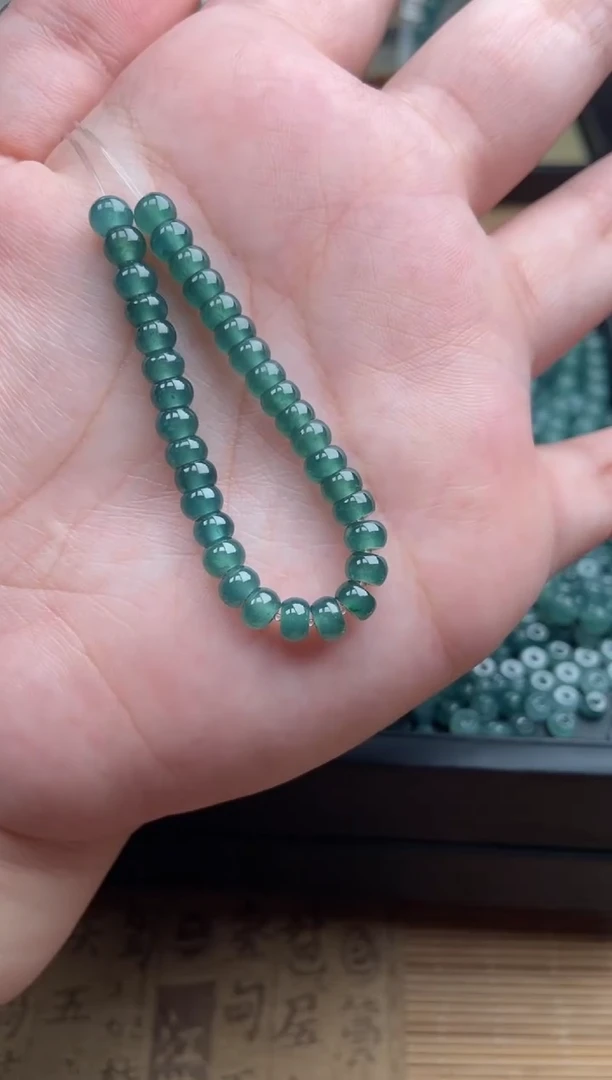 【闪购商品】翡翠手链未镶嵌算盘珠深色