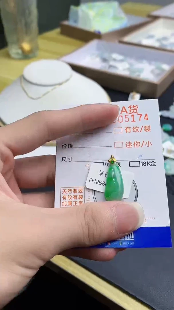 翡翠18K金镶嵌颈饰8767868767867