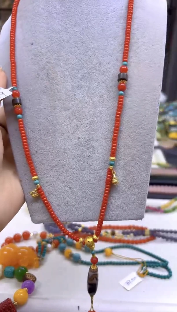 南红玛瑙未镶嵌项链DIY款X699