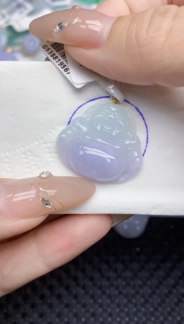 颈饰18K金镶嵌翡翠126   天然翡翠A货  百元以上9米证书费自理