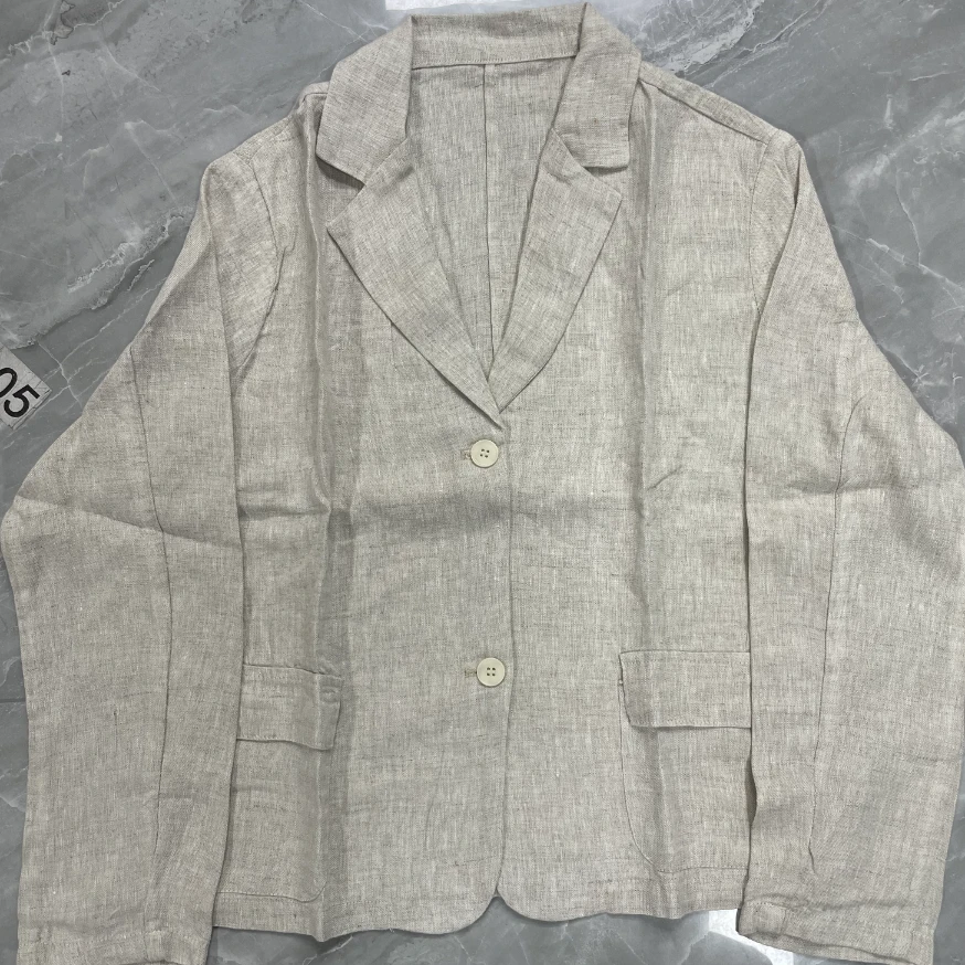 高品质雨露亚麻西装外套长袖 衣长62左右 胸围116左右150斤以内穿