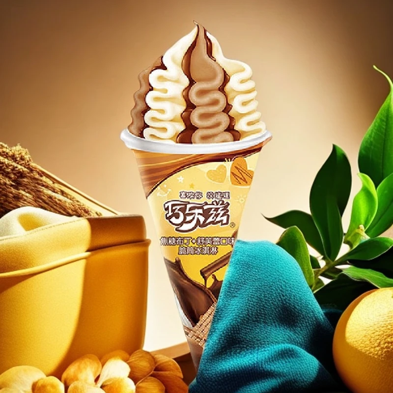 伊利 巧乐兹焦糖布丁舒芙蕾口味脆筒冰淇淋 85g 单支装雪糕同城配