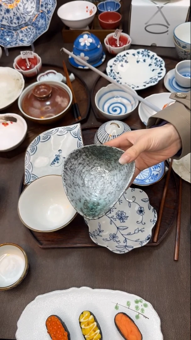 瓷宋*闹(绿松石)三角碗