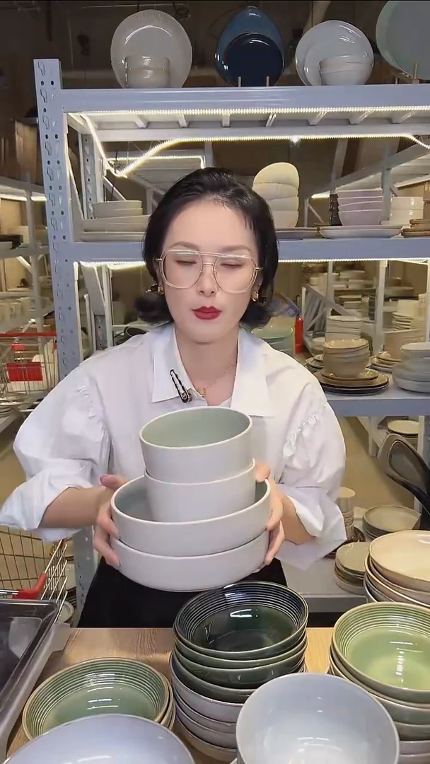 瓷184外贸尾货高温釉下彩陶瓷餐具默认微瑕