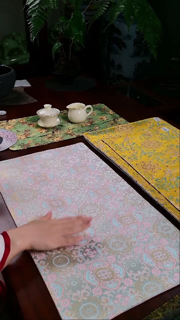 【吉祥如意双面】中国风干泡织锦茶席33*65