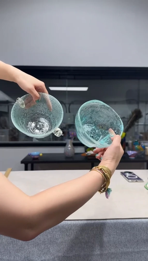 冷餐慕忆家手作琉璃花瓶一对