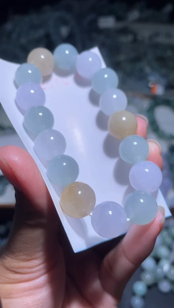 未镶嵌定制翡翠天然缅甸翡翠手串70