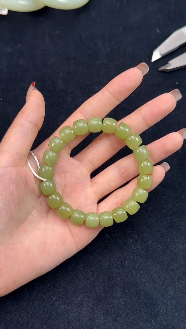 未镶嵌手串和田玉瑞*若羌青黄口直切手串卡10