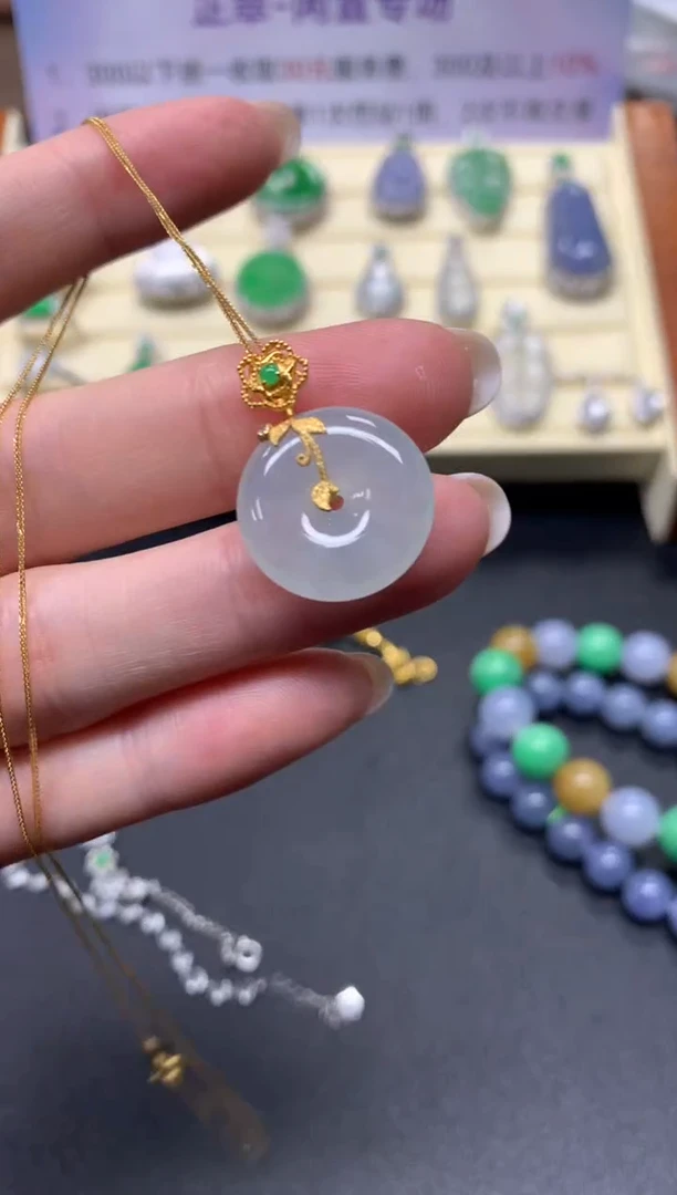 【闪购商品】翡翠套链18K金镶嵌套链|1600+160