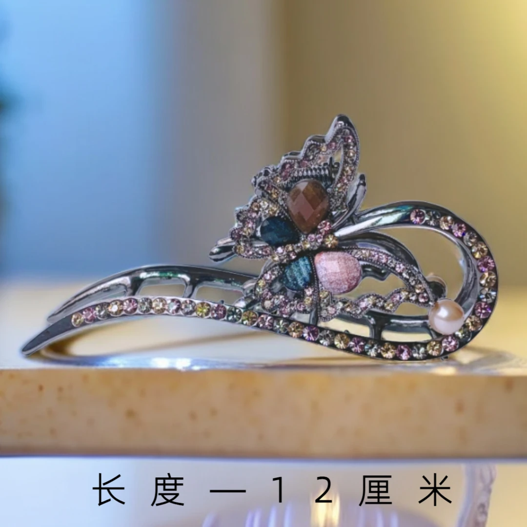 泛思发饰枪黑色发夹女夏后脑勺大号抓夹高级感鲨鱼夹子个性头饰品