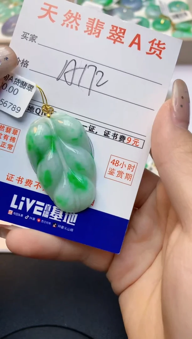 颈饰18K金镶嵌翡翠天然A货翡翠百元以上9元证书费自理