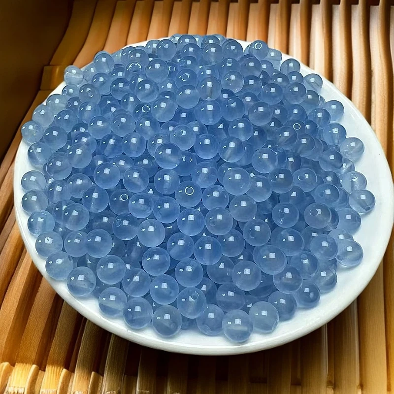 天然玛瑙散珠 海蓝宝色圆珠【C020】6mm 30颗12.8元