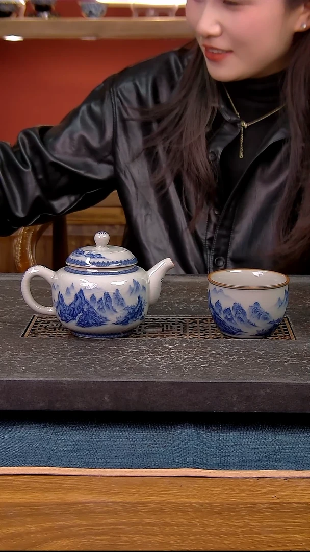 简装家用款2件套 老陶泥开片纹陶瓷茶具