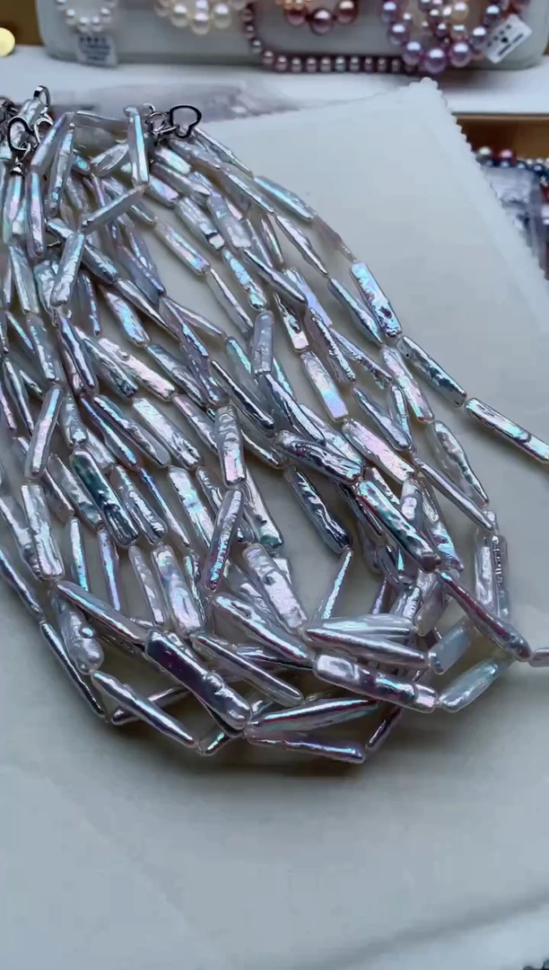 淡水珍珠银S925镶嵌项链多样性发其一，非无暇