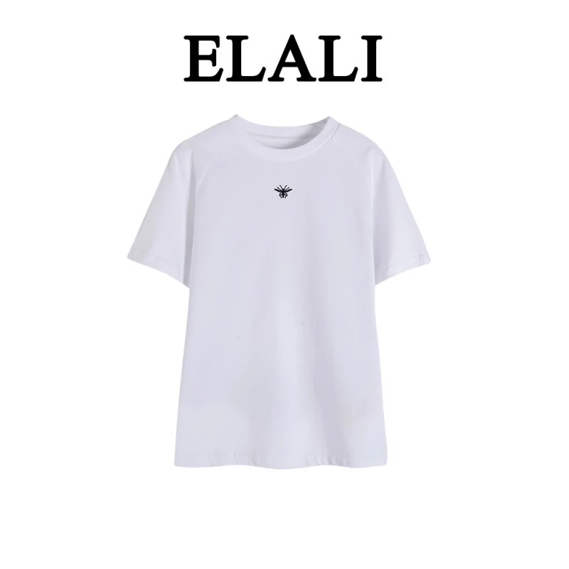 ELALI 修身简约百搭时尚显瘦圆领短袖T恤3683