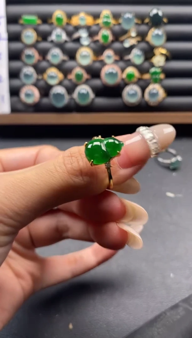 银S925镶嵌戒指翡翠5541