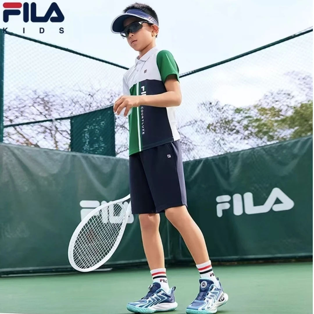 FILA斐乐儿童裤大童【凉感科技】短裤凉爽运动五分裤K12B523607
