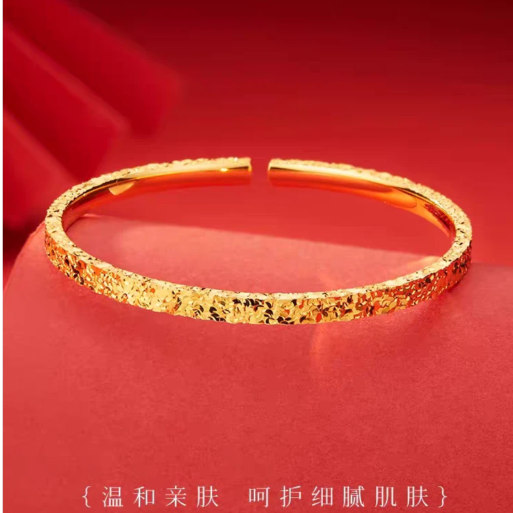 足银手镯 【欣欣专享】足银碎冰冰手镯开口YSZ333