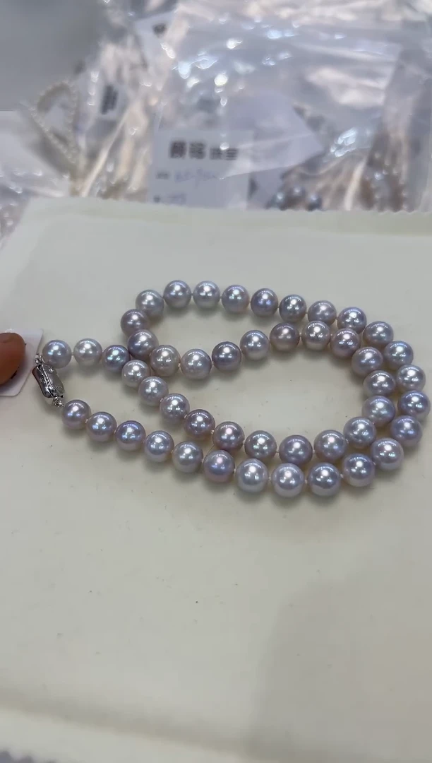 淡水珍珠银S925镶嵌颈饰8.5-9.5MM