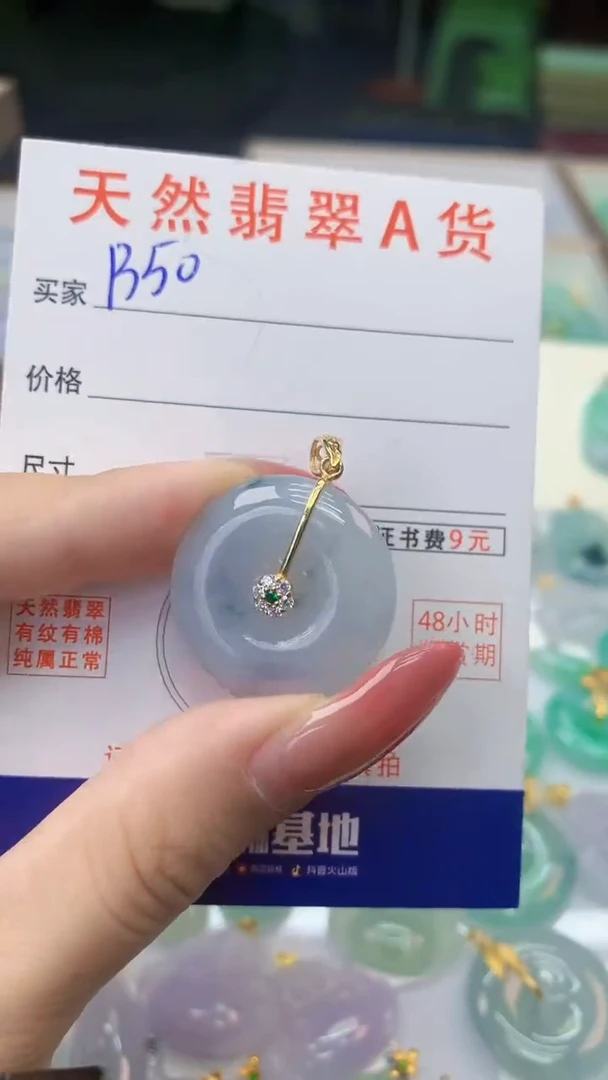 颈饰银S925镶嵌翡翠天然A货翡翠挂件