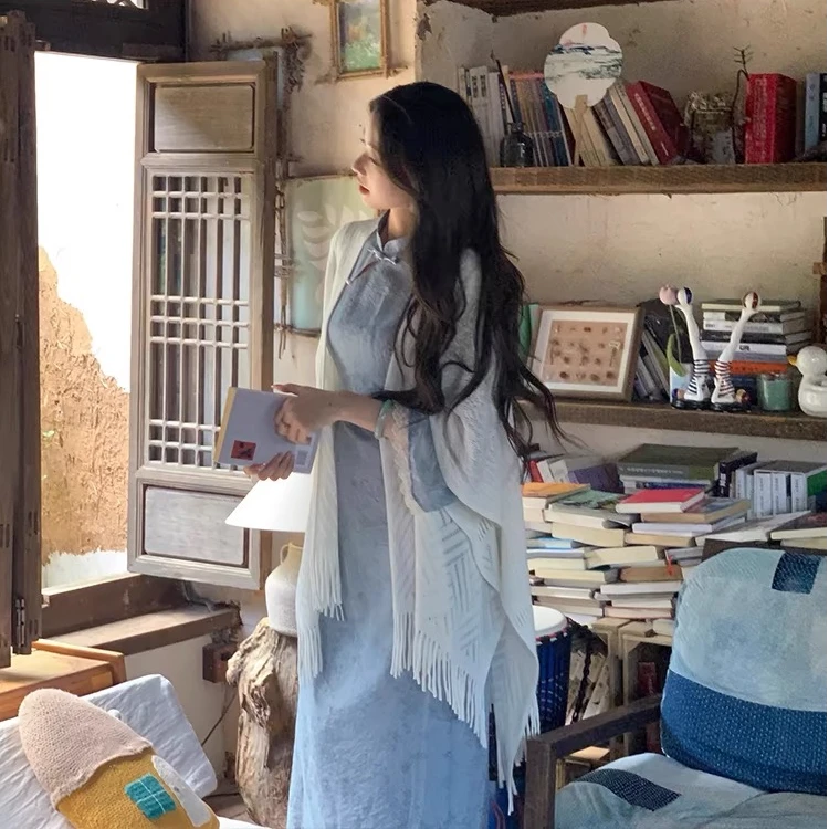 披肩气质针织百搭夏季纯色设计感