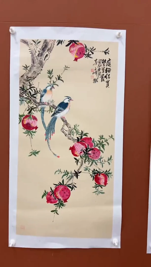 国画李文峰三尺整张仿古花鸟