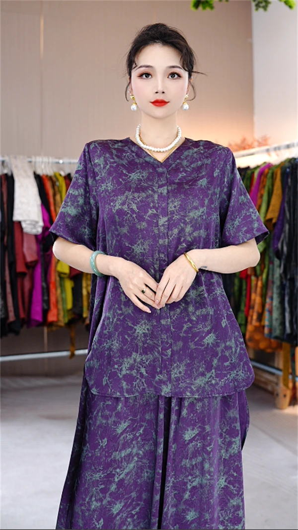 春款上新【紫芸】时尚上档次洋气高档上衣裤子套装-4072#