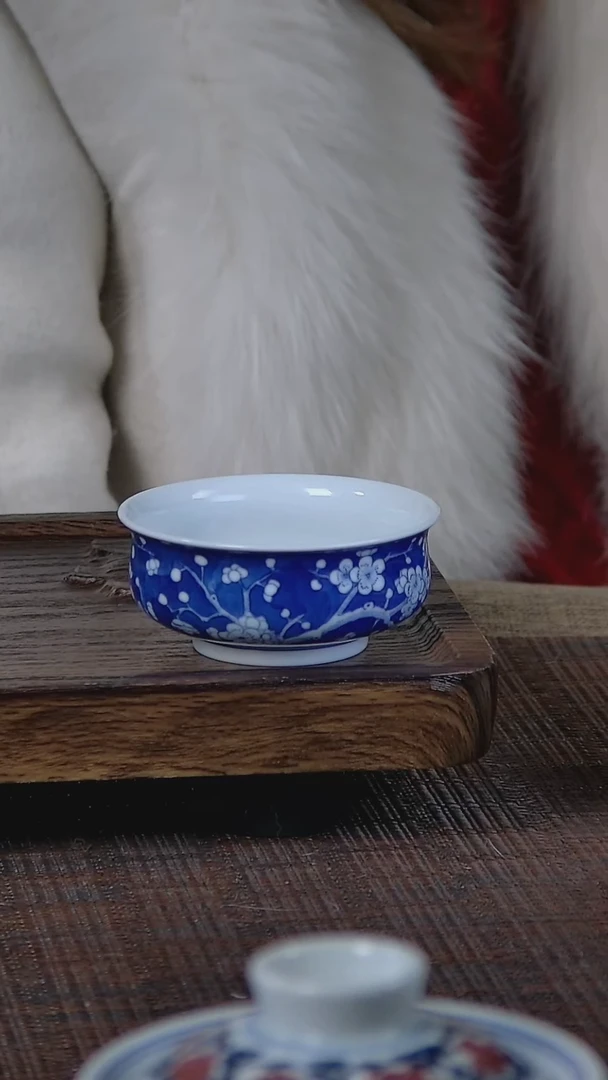 【闪购商品】折葵非器手工手绘冰梅矮炉式杯