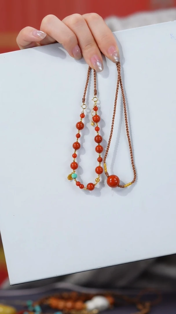 【闪购商品】南红玛瑙项链18K金镶嵌1