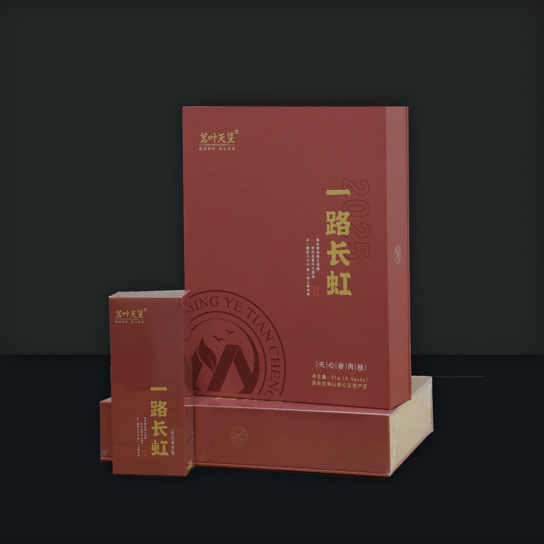 茗叶天呈一路长虹天心岩肉桂51克6泡送礼礼盒装茶叶礼袋武夷岩茶