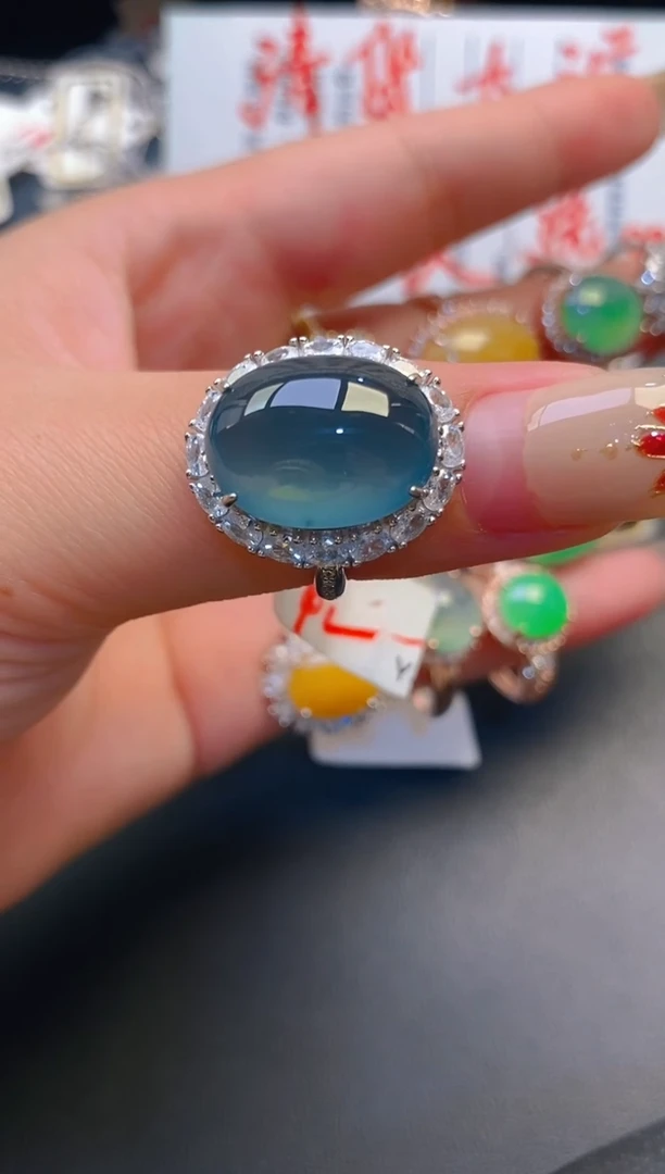 【闪购商品】翡翠耳饰银S925镶嵌天然A货翡翠1