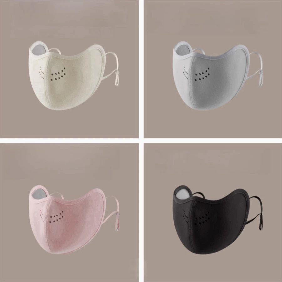 到手四个新款骑行保暖口罩防风透气立体护眼角高颜值加厚显脸小女