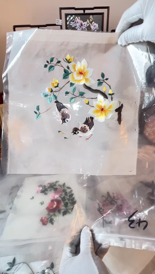 织绣纯手工苏绣双面绣绣布43