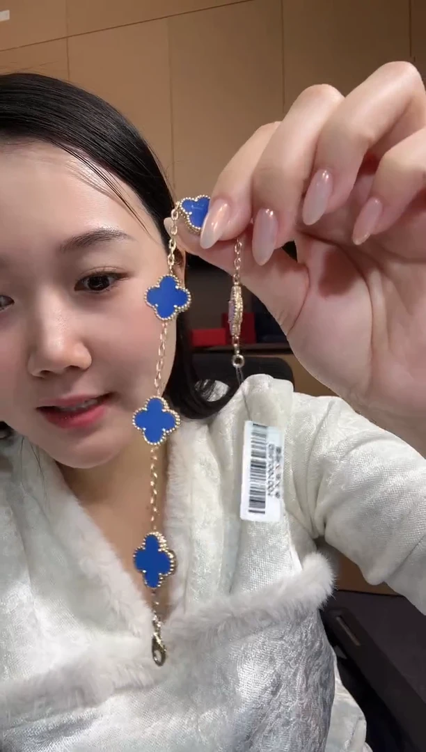 【闪购商品】玛瑙/玉髓手链18K金镶嵌蓝色k黄五花手链GHJ