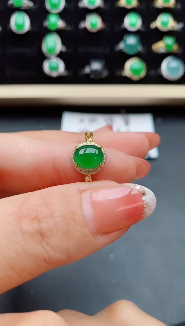 【闪购商品】翡翠戒指银S925镶嵌0800