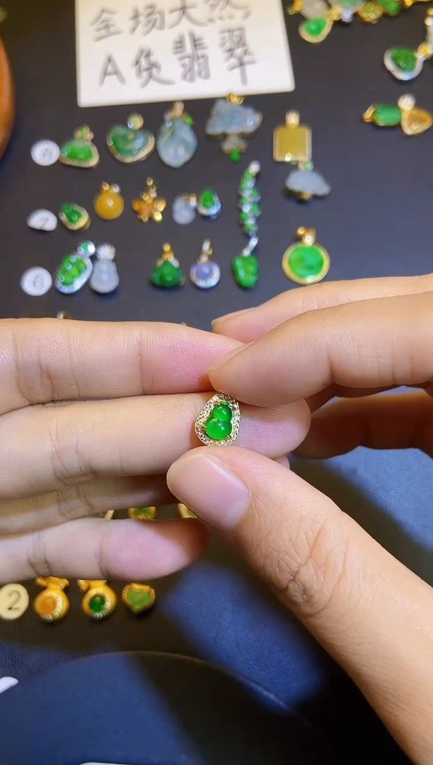 吊坠(不含链)银S925镶嵌翡翠1