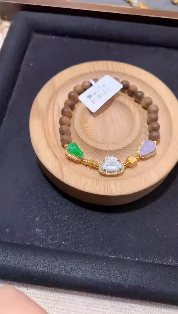 银S925镶嵌手串翡翠手串
