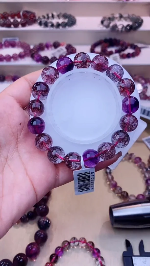 未镶嵌手链水晶黑加仑超七单圈12m+