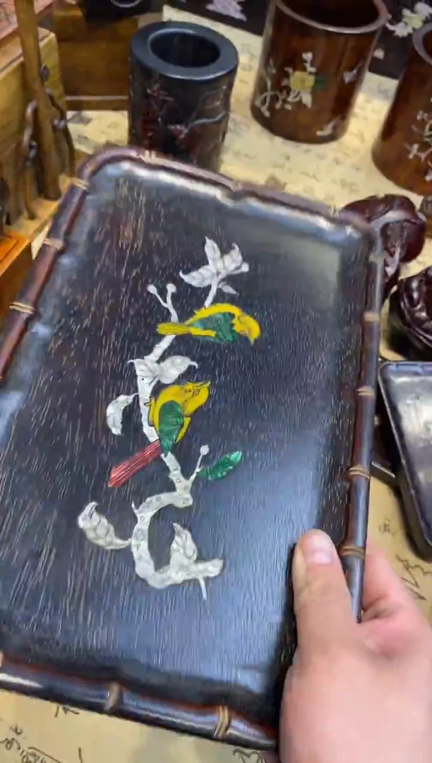 檀香紫檀（小叶紫檀）小叶紫檀茶盘