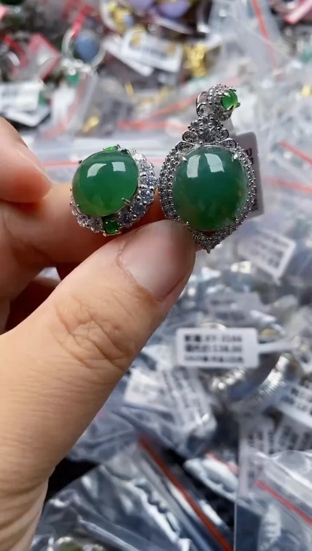 翡翠戒指银S925镶嵌111111   4