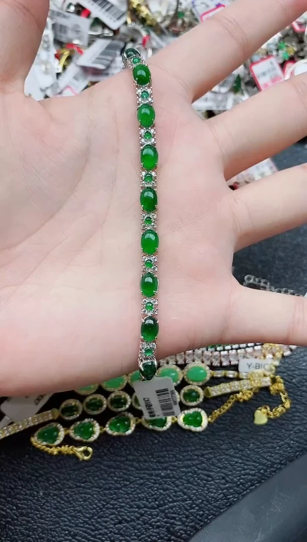 银S925镶嵌戒指翡翠熹*1