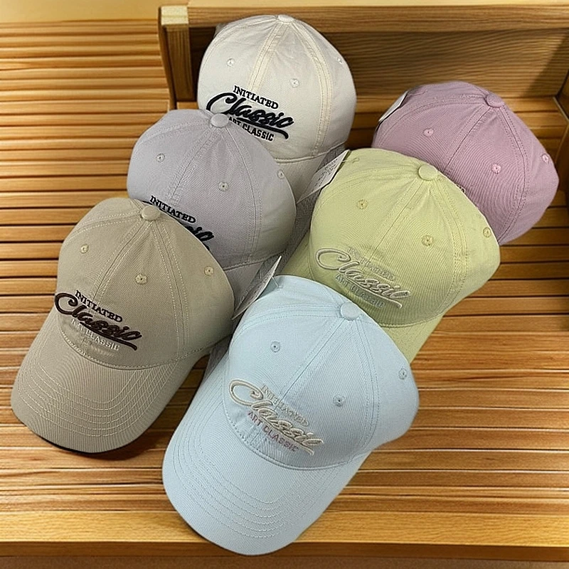 字母棒球帽百搭极简风休闲鸭舌帽帽子夏天透气户外遮阳帽韩版运动