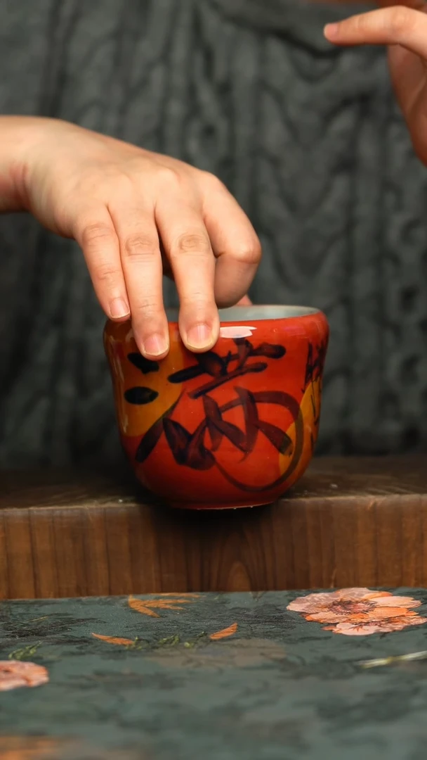 杯釉下彩手工手绘同款陶器